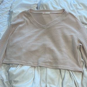 Nude cropped sweater